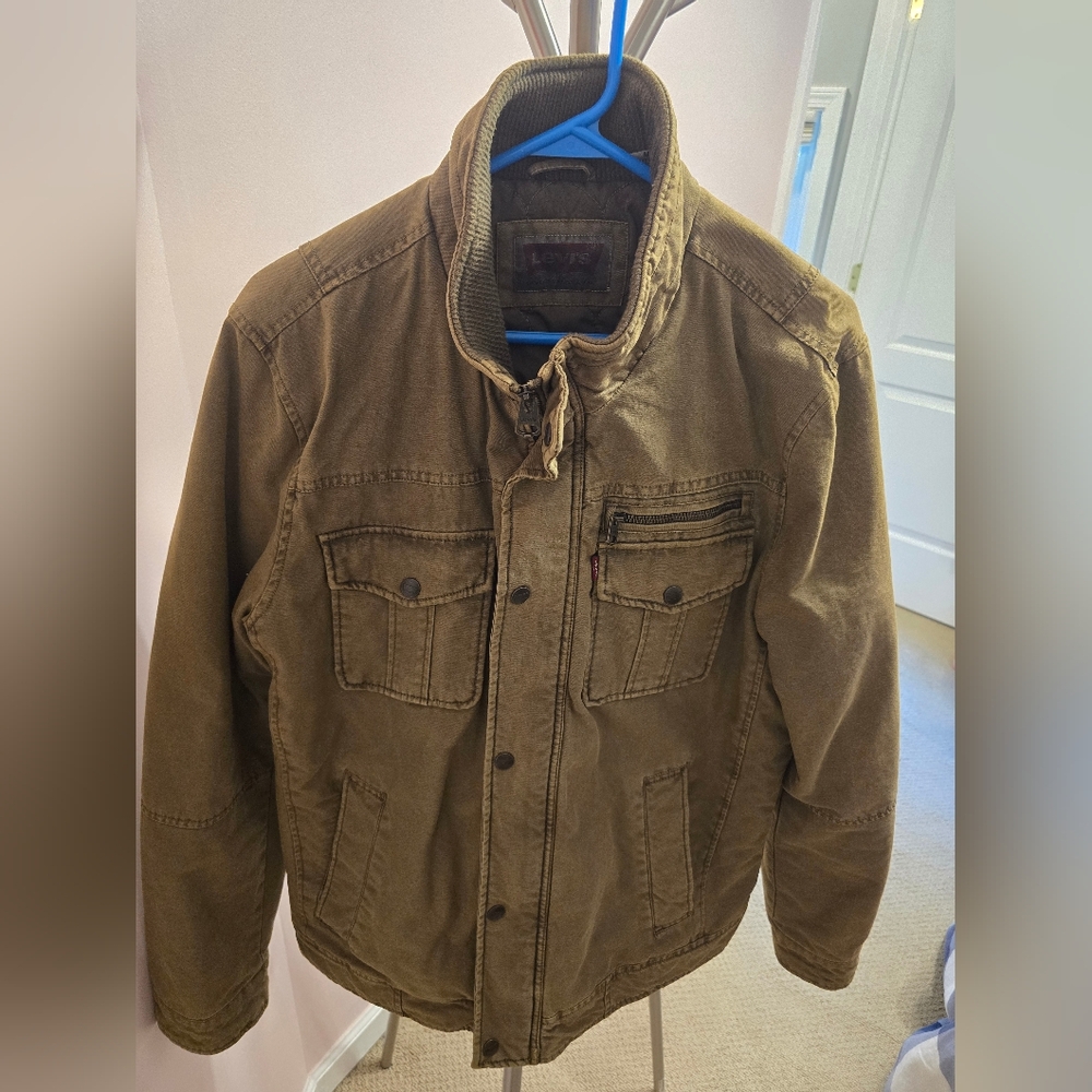 Levi's Brown Military Field Jacket with Collared Design